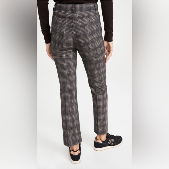 Theory Plaid Straight Leg Pants - Black and Gray - Picture 2 of 8